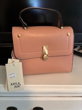 Kayla Ava Blush Pink Top-Handle Satchel with Gold Hardware NWT
